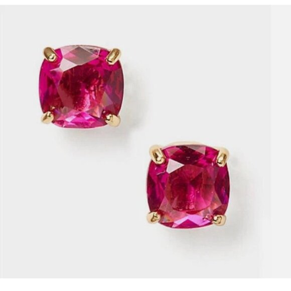Kate Spade Square Mini Stud Earrings Fuchsia Pink NWT - Picture 1 of 4